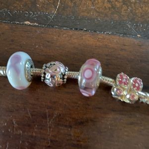 Pandora Breast Cancer/Pink Theme Bracelet&Charms